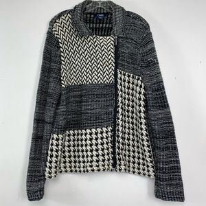 Chaps HoundsTooth Side Zipper Sweater Size XL